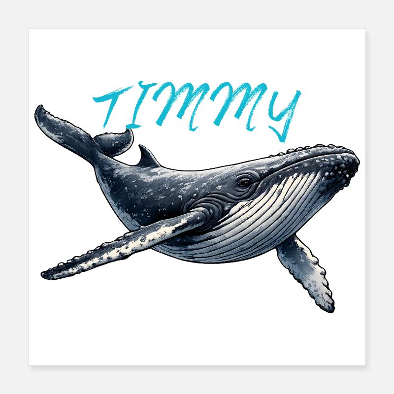Timmy der Wal – Meeresfreund Poster 40x40 cm