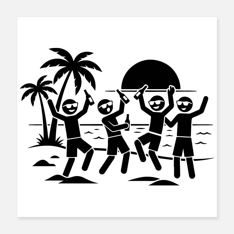Fête de fin d’année à la plage Poster 40 x 40 cm