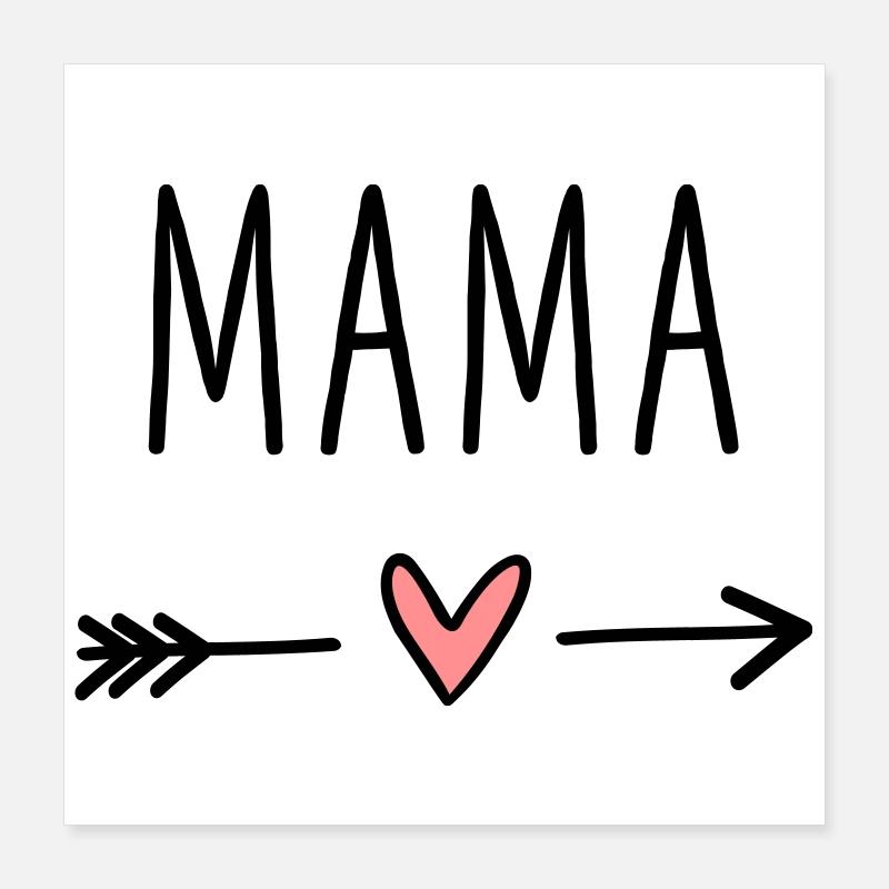 Mama Herz Pfeil Liebe Muttertag Geschenk Poster 40x40 cm
