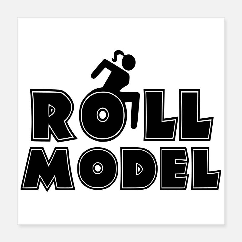 Weibliche Rollstuhlfahrerin ist ein Vorbild * Poster 40x40 cm