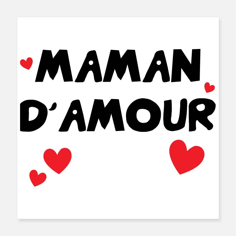 Maman d'Amour - Muttertag Poster 40x40 cm
