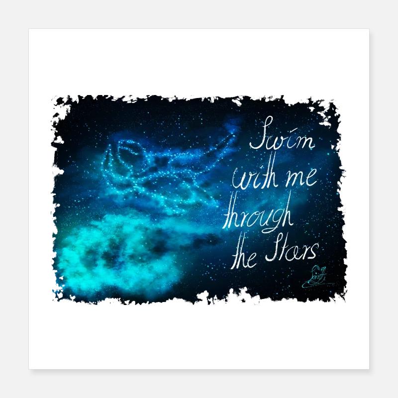 Nagez à travers les étoiles Poster 40 x 40 cm