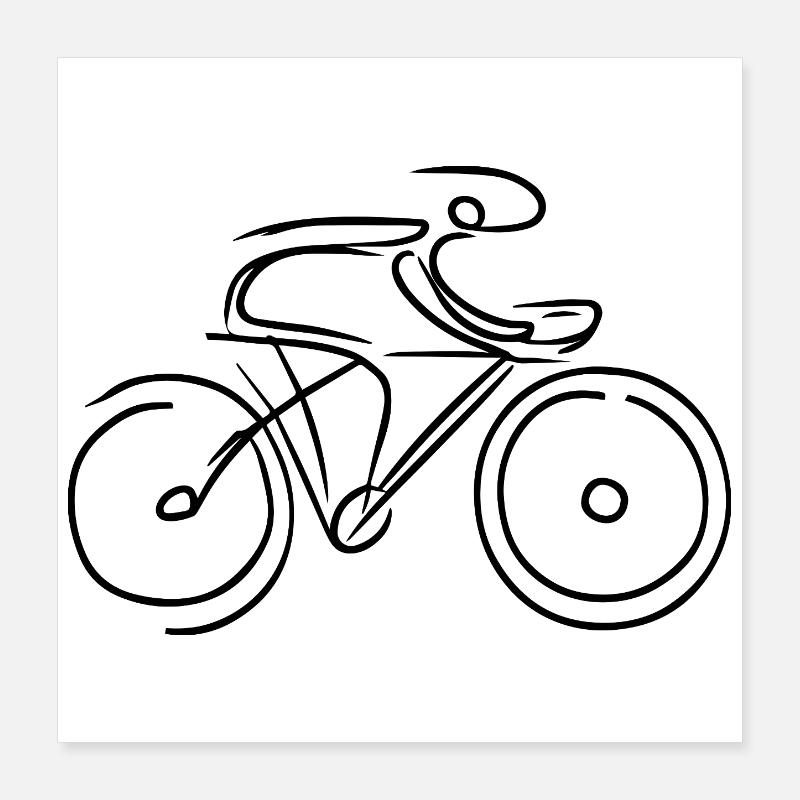 Graphique de vélo de route Poster 40 x 40 cm