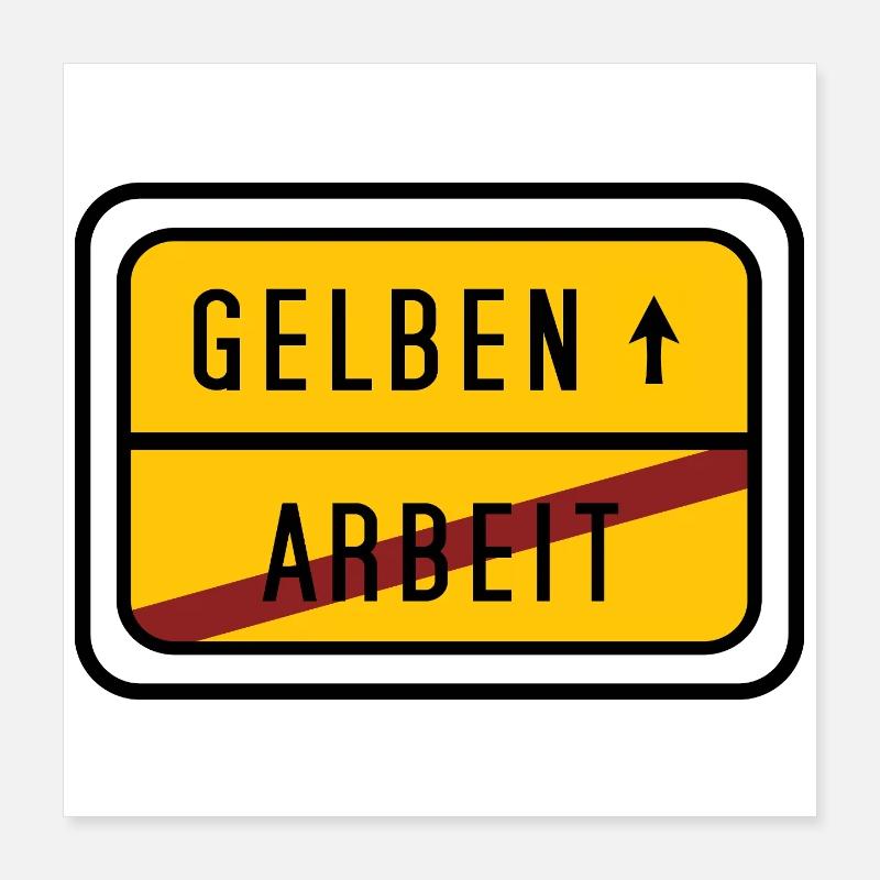 Arbeitszeitbetrug – Anti-Arbeit Schild Poster 40x40 cm