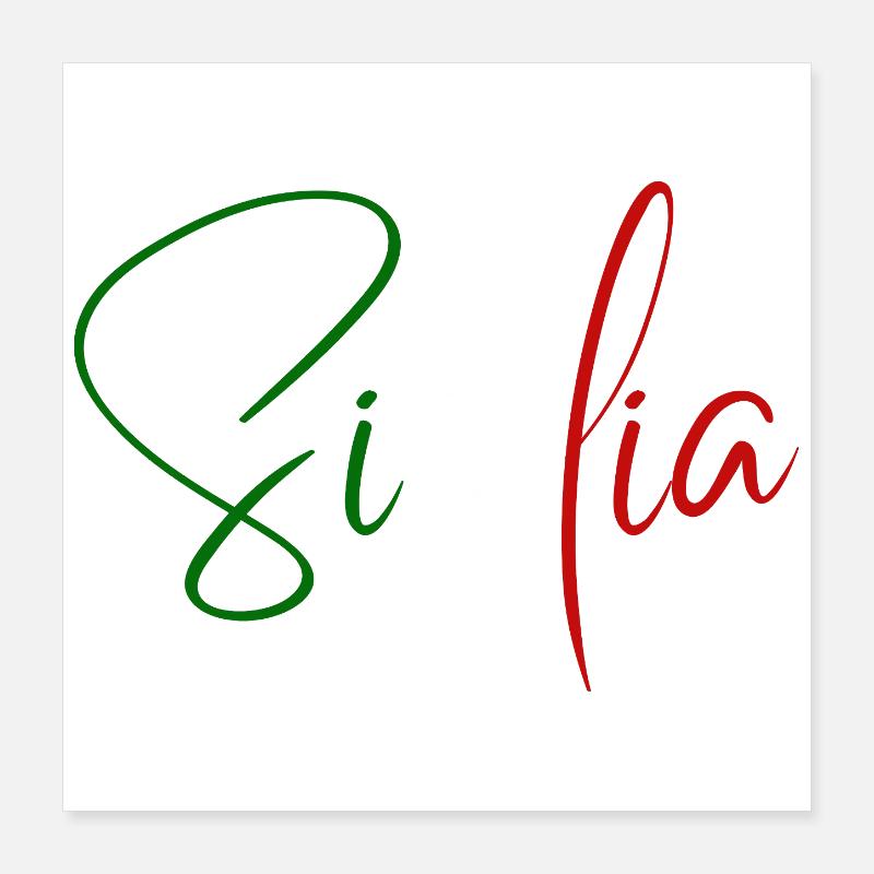 J’adore la Sicile, un design minimaliste élégant Poster 40 x 40 cm