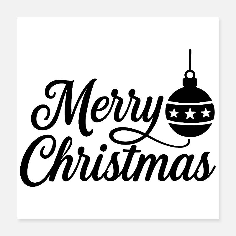 Joyeux Noël avec le bal de Noël Poster 40 x 40 cm