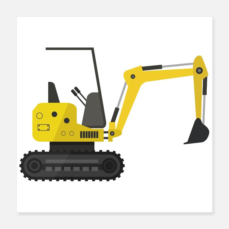 Excavator Poster 16" x 16" (40x40 cm)