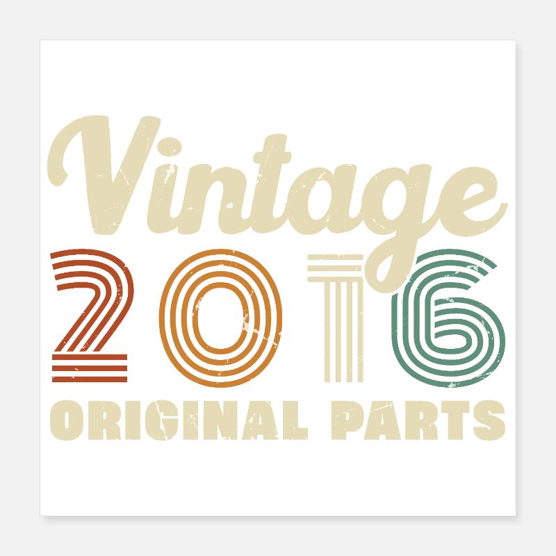 2016 Vintage Retro Geburtstagsgeschenk Poster 40x40 cm