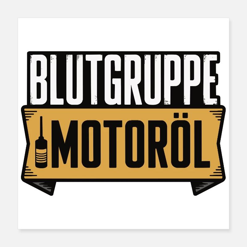 Blutgruppe Motoröl Schrauber Design Poster 40x40 cm