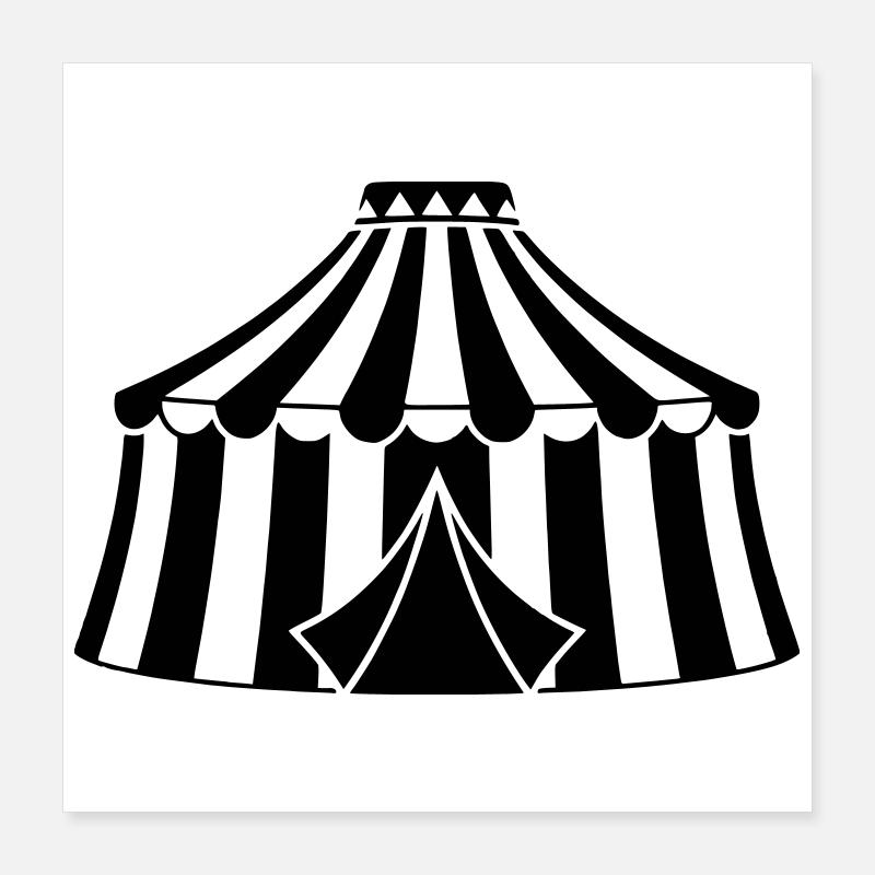 Circus Tent Circus Silhouette Poster 16" x 16" (40x40 cm)