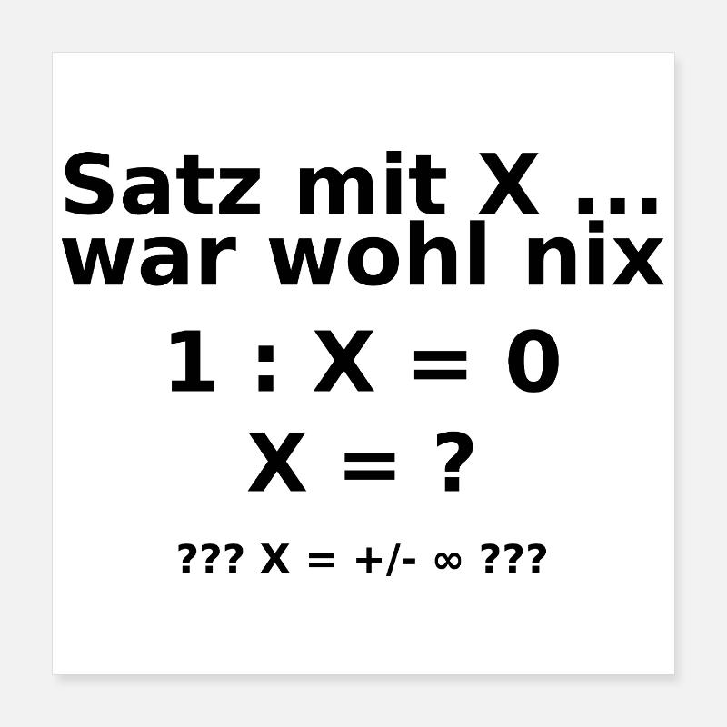 satz mit x ... war wohl_nix  Poster 40x40 cm