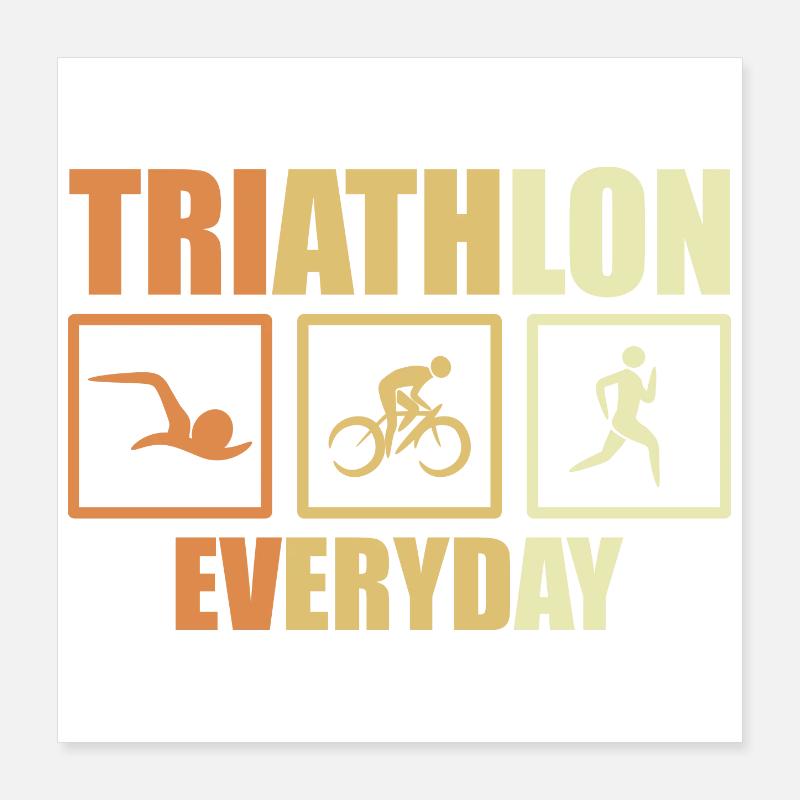 Fahrrad Triathlon Routine Poster 40x40 cm