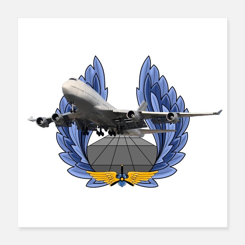 B 747 Poster 40 x 40 cm