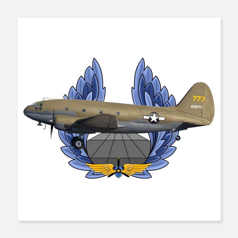 C-46 Commando Poster 40x40 cm