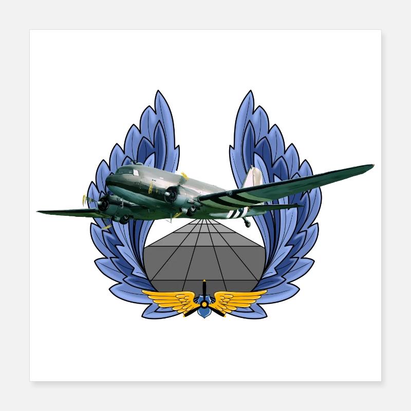 C-47 DC-3 Poster 16" x 16" (40x40 cm)