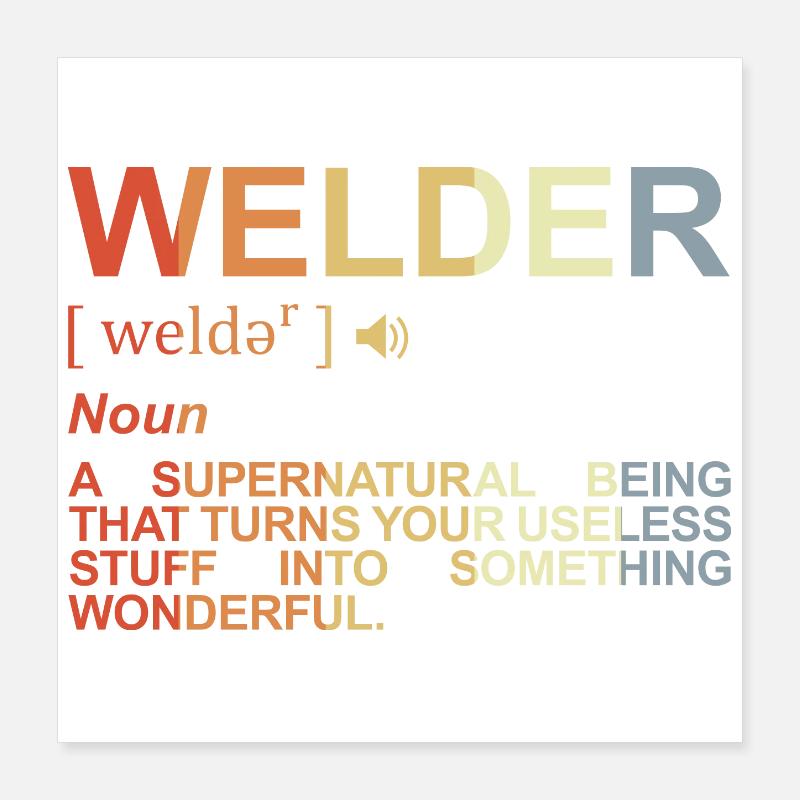 Welder Dictionary Poster 16" x 16" (40x40 cm)