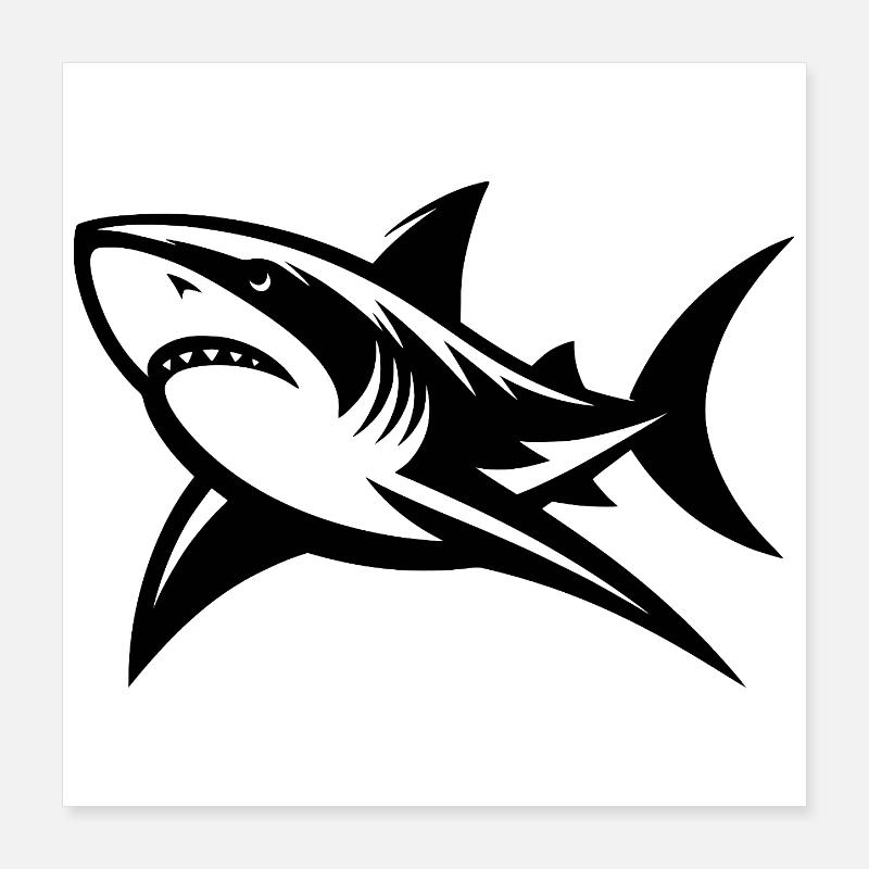 Sourire est difficile avec autant de blagues sur les dents sur le requin Poster 40 x 40 cm