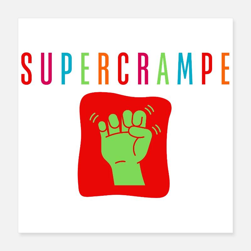 Green fist on multicolored red background Poster 16" x 16" (40x40 cm)