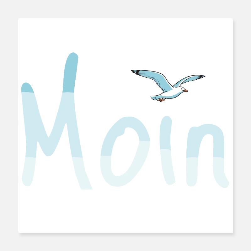 Moin Möwe Poster 40x40 cm