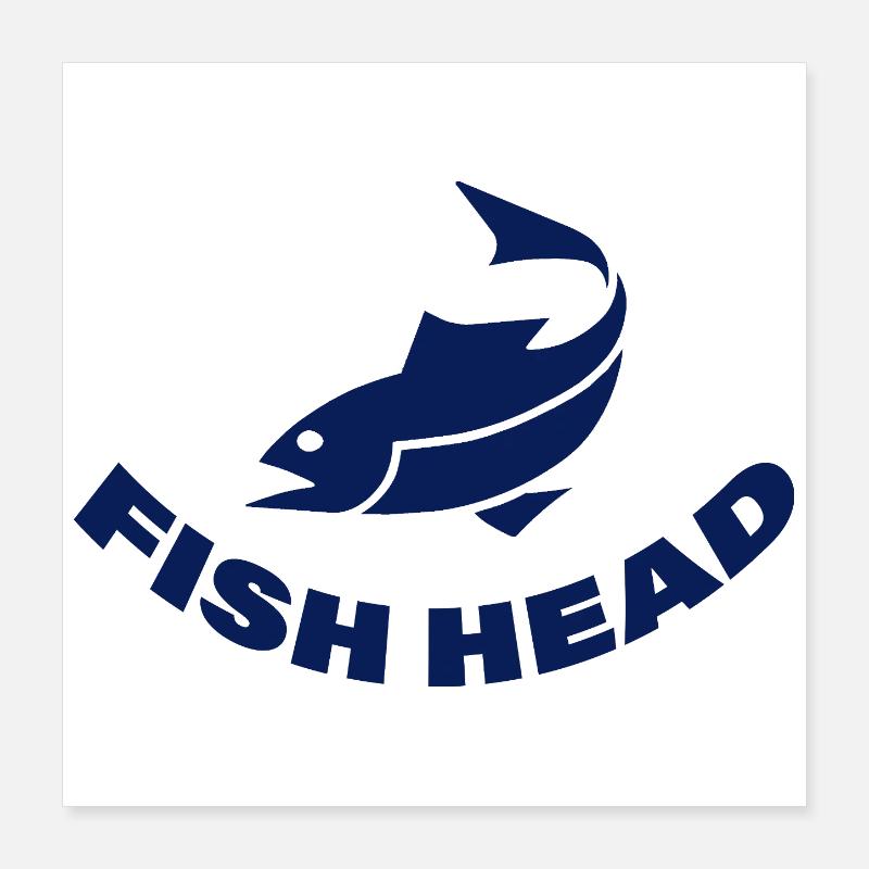 FISH HEAD Poster 40x40 cm