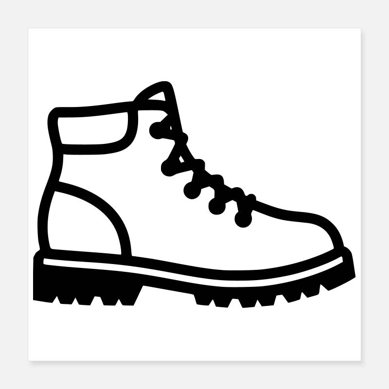 Wanderstiefel Schuh Profil Poster 40x40 cm