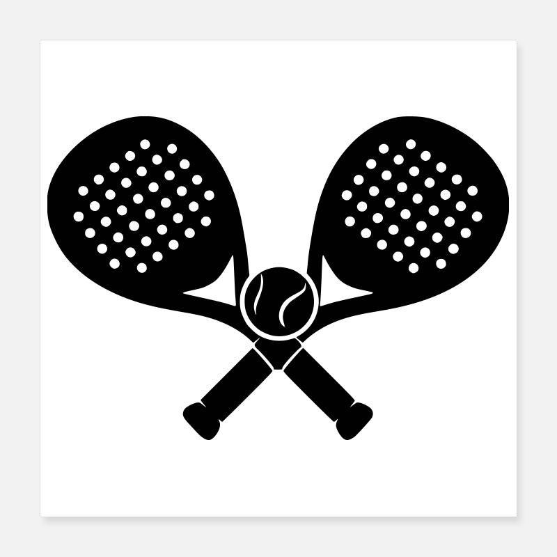 Padel_raquette_croises Poster 40 x 40 cm