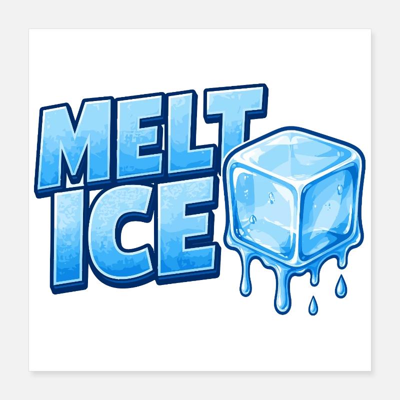 Melt Eis Eiswürfel Typo Poster 16" x 16" (40x40 cm)