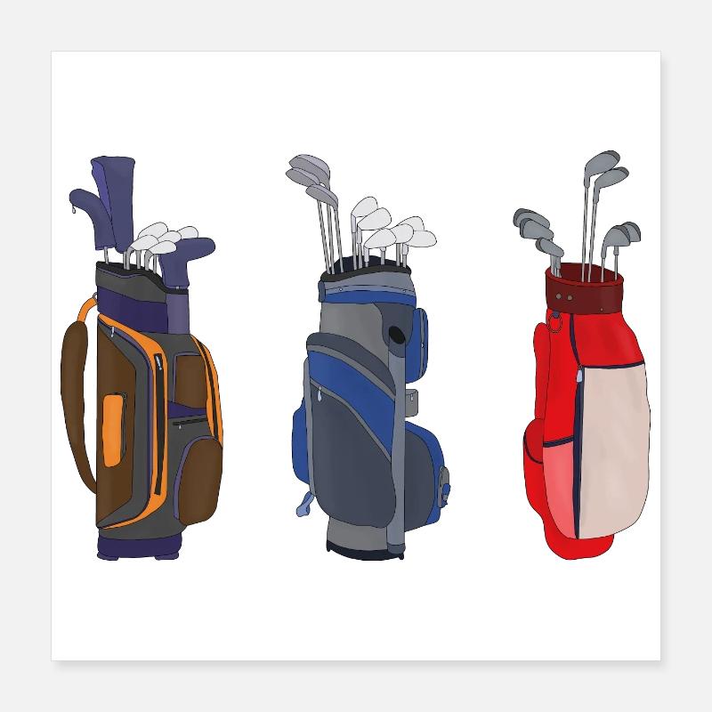 Tolle Golftaschen Poster 40x40 cm