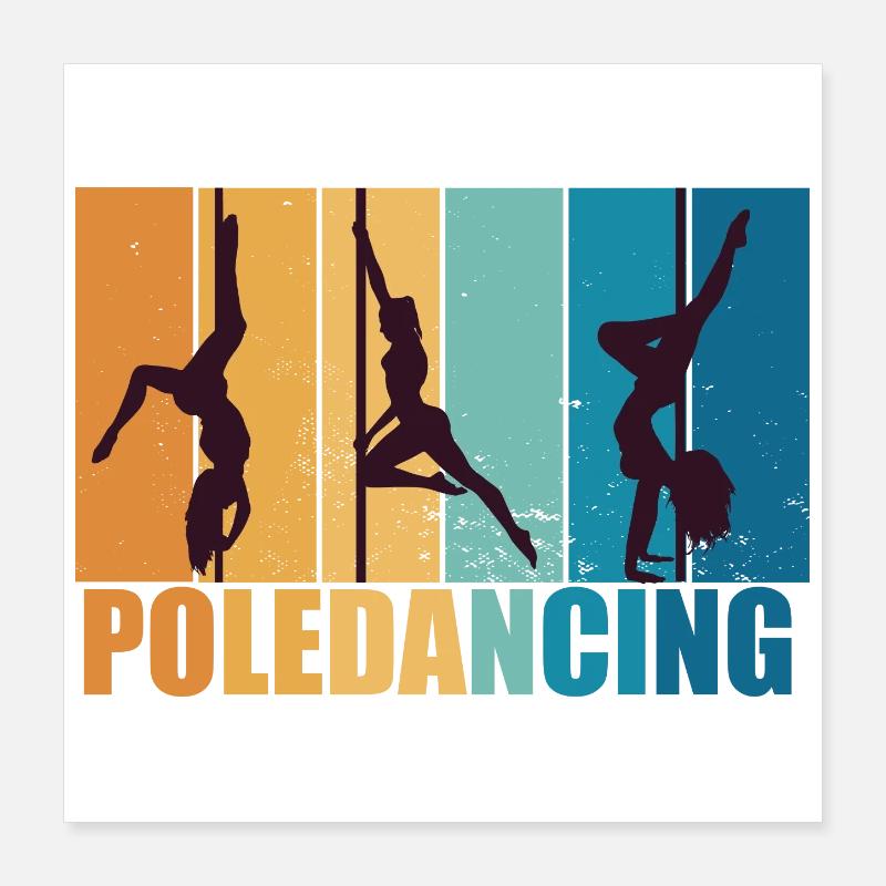 Poledancing Pole dance Vintage Retro Geschenk Poster 40x40 cm