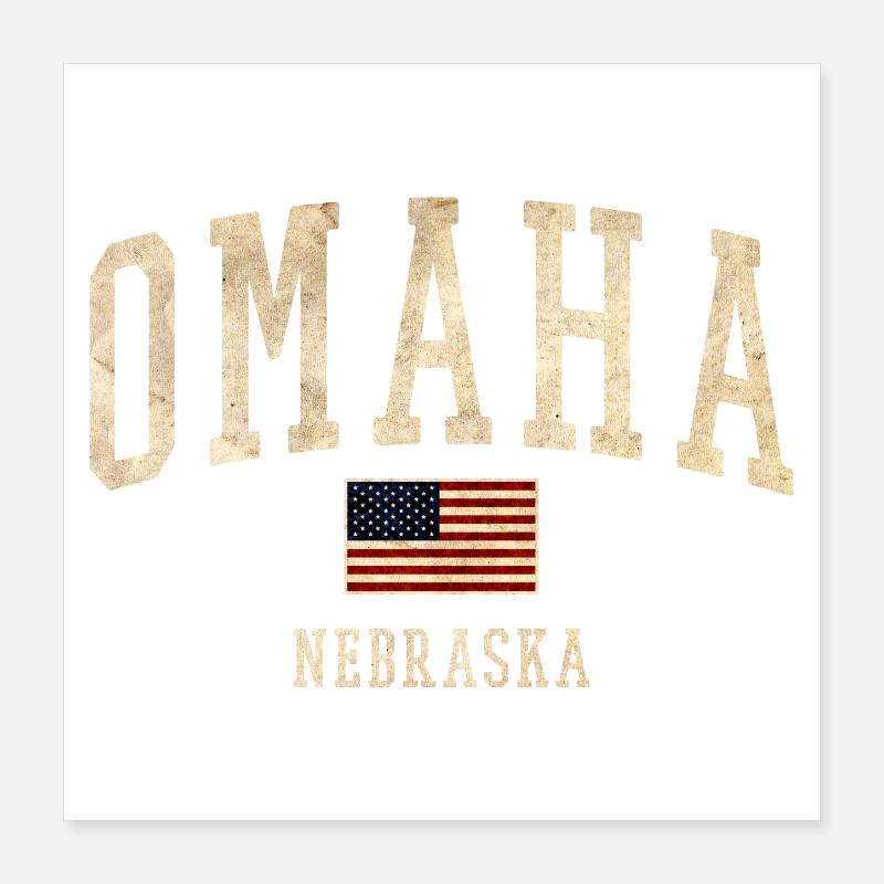 Écusson vintage d’Omaha, Nebraska Poster 40 x 40 cm