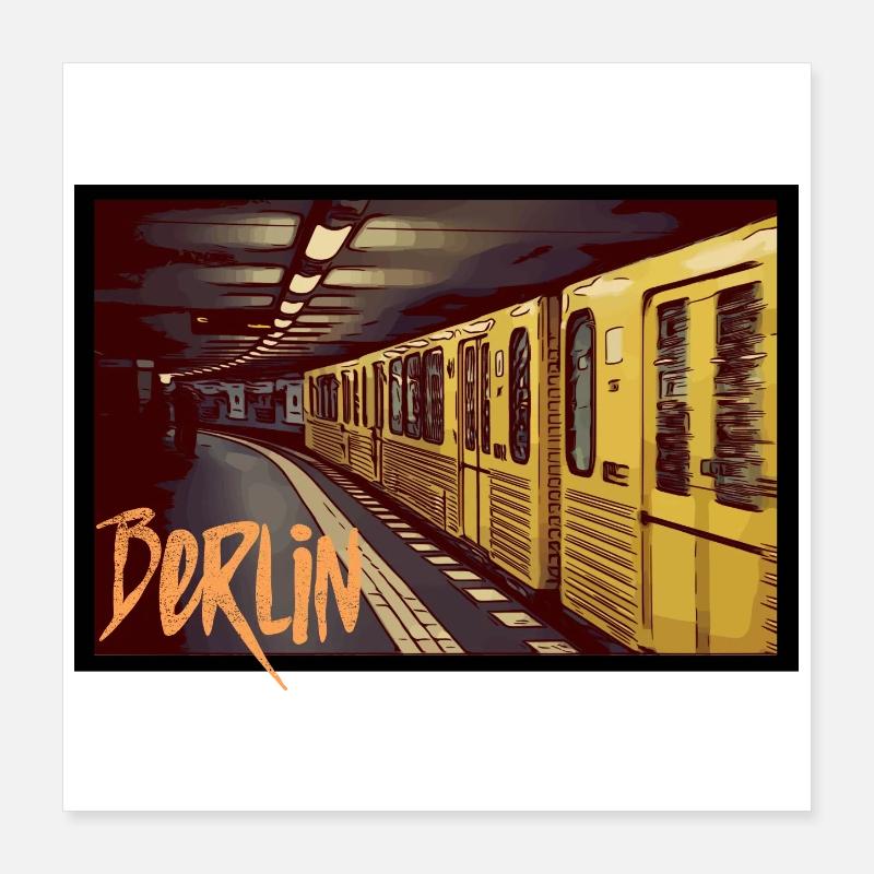 Métro de Berlin Poster 40 x 40 cm