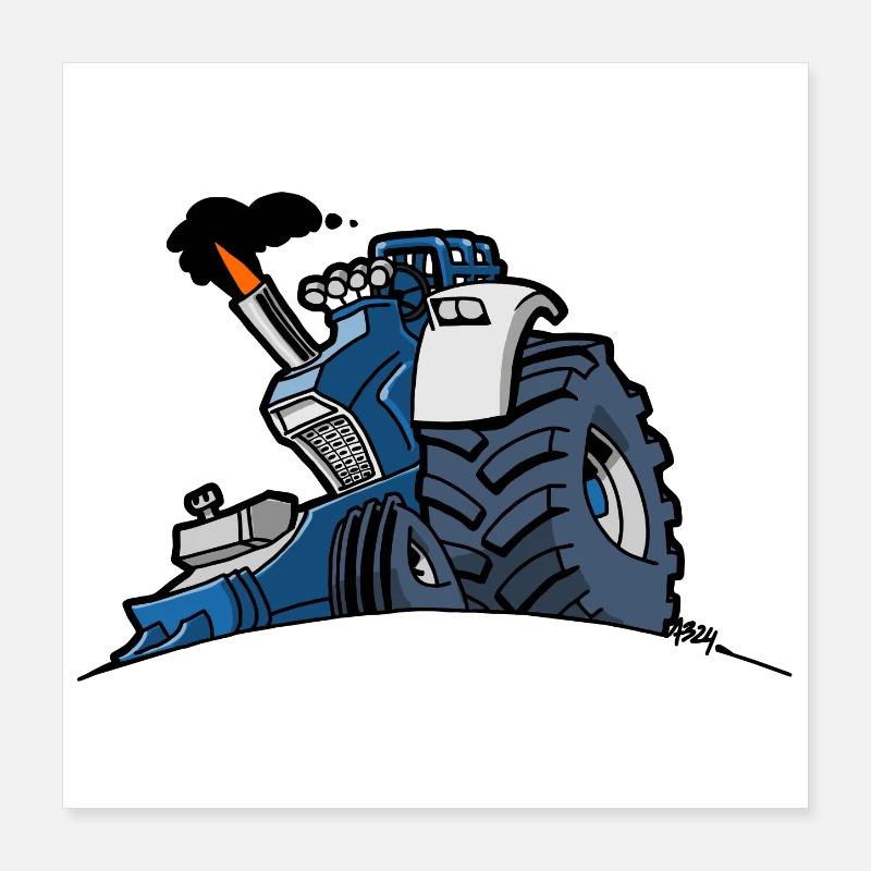 1293 DRAWSMALL BLUE Poster 16" x 16" (40x40 cm)