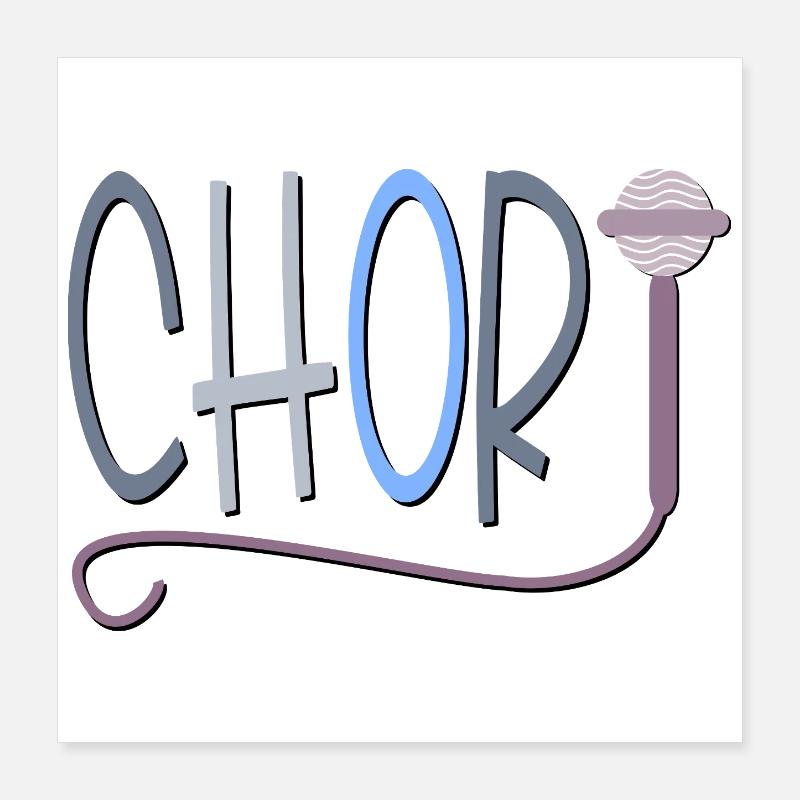 CHOR MIKROFON - HOBBY SINGEN Poster 40x40 cm