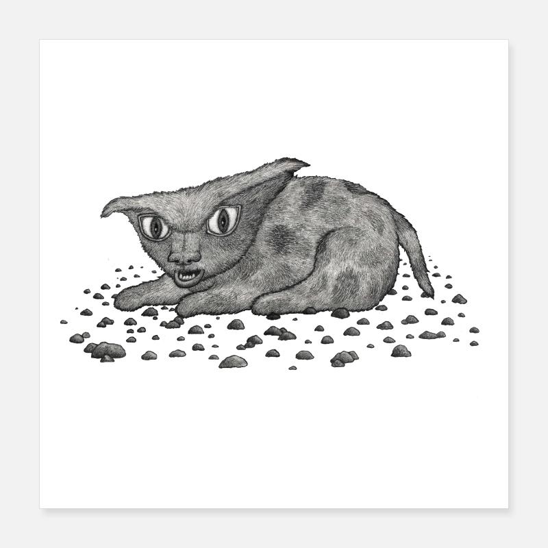 Grim Cat Poster 16" x 16" (40x40 cm)