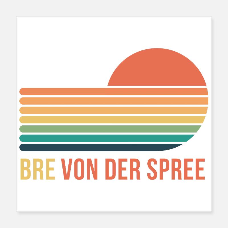 Berlin Bre von der Spree Poster 40x40 cm