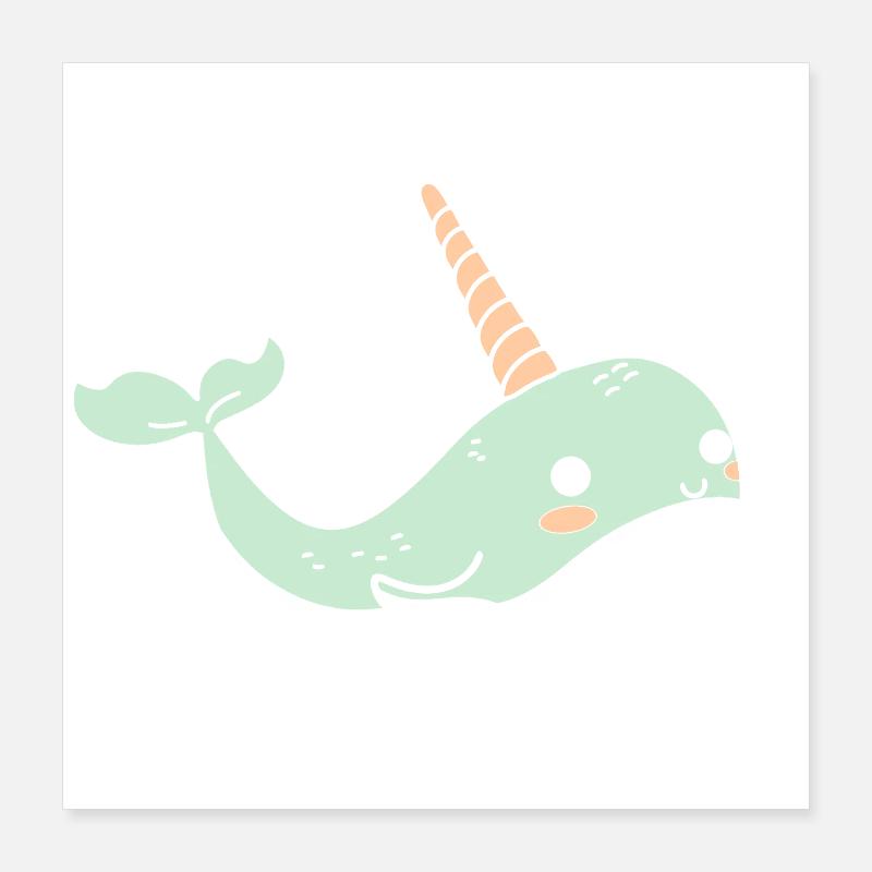 Narwal Poster 40x40 cm