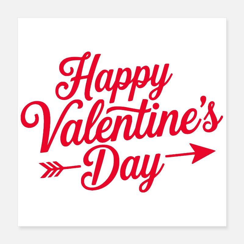 Valentine Script Heart Arrow Poster 16" x 16" (40x40 cm)