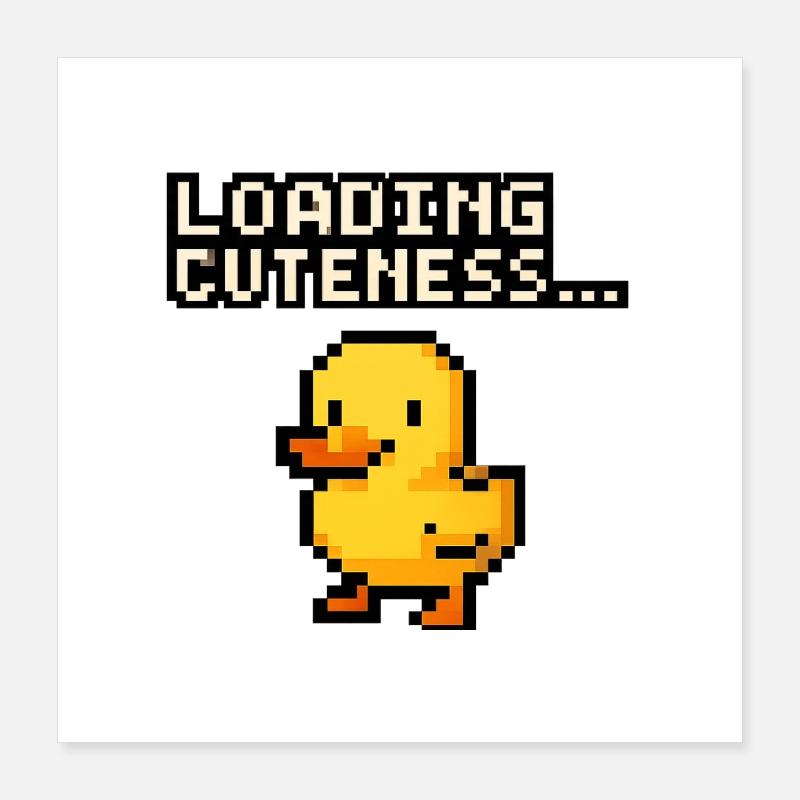 Mignonnerie du chargement du Pixel Duck Poster 40 x 40 cm