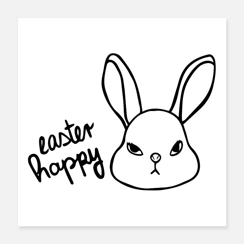 Sarkastischer Osterhase - Easter Happy Bunny Poster 40x40 cm
