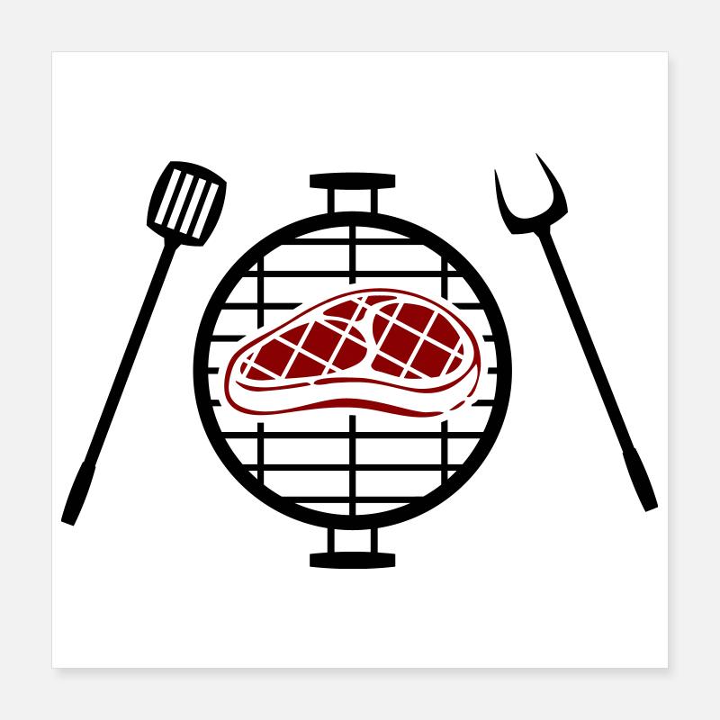 Rotes Steakmuster Print Poster 40x40 cm