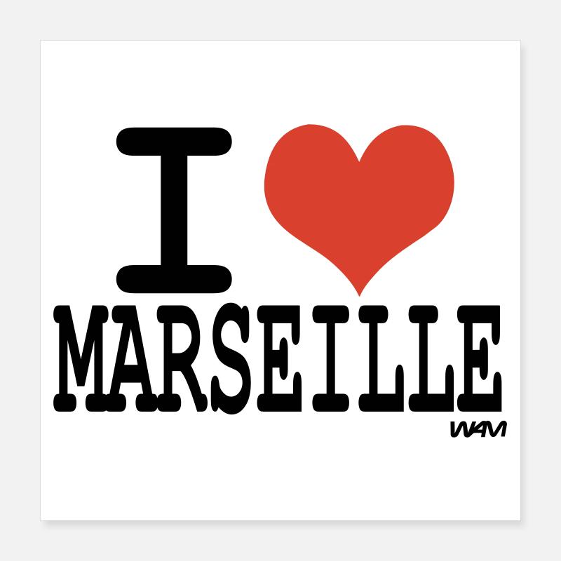 i love Marseille - couleurs personnalisables Poster 40 x 40 cm