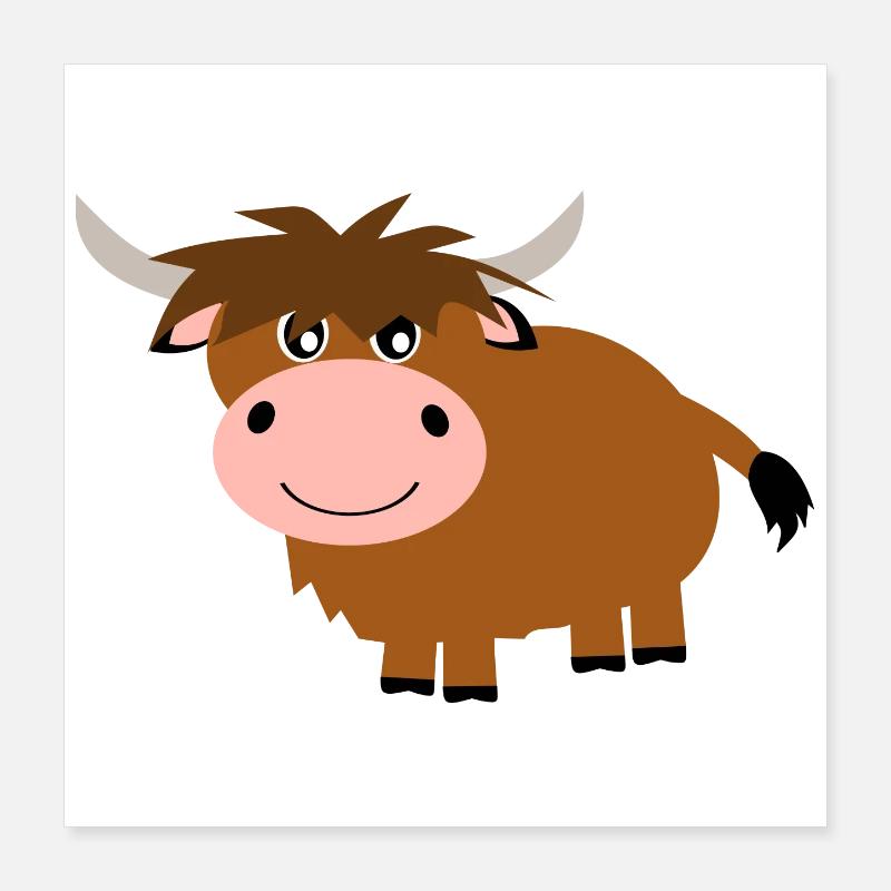 Vache bovine des Highlands Poster 40 x 40 cm