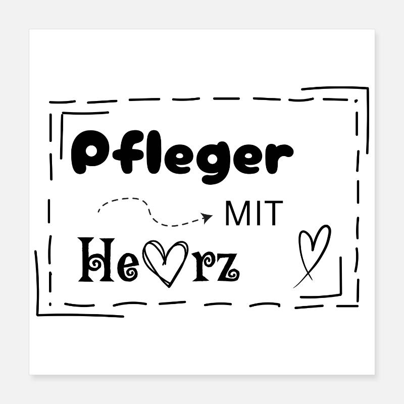 Soignant avec cœur Poster 40 x 40 cm