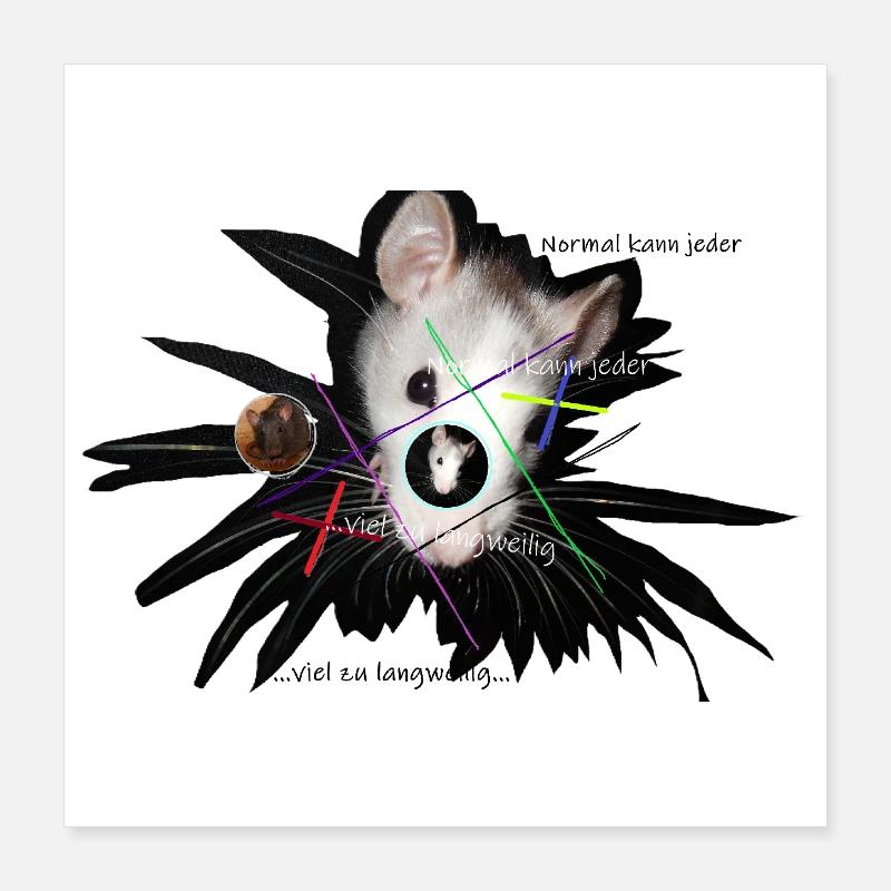 Ratte Tic Tac Toe Normal-Langweilig Poster 40x40 cm
