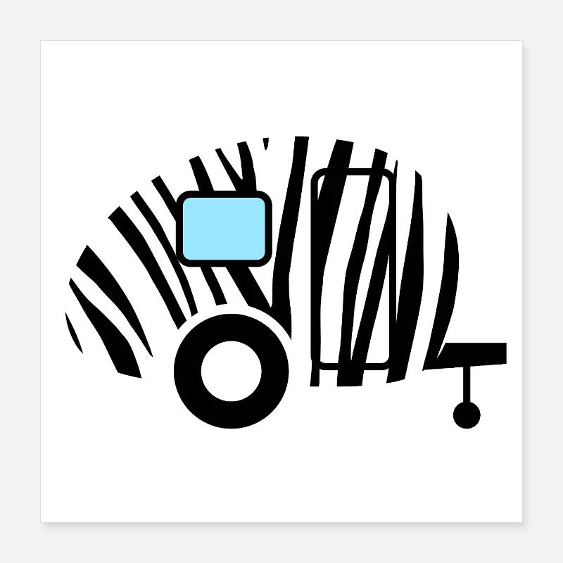 Caravan Wohnwagen Zebra Muster Urlaub Camping Poster 40x40 cm