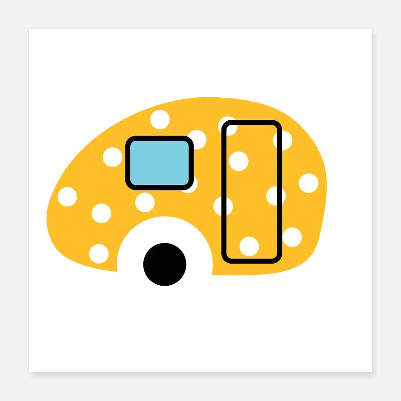 Caravan Egg Points Caravan Dots Camper Camping Poster 40 x 40 cm