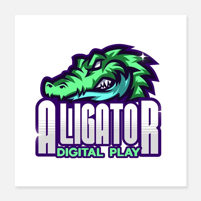 Art numérique de l’alligator Poster 40 x 40 cm