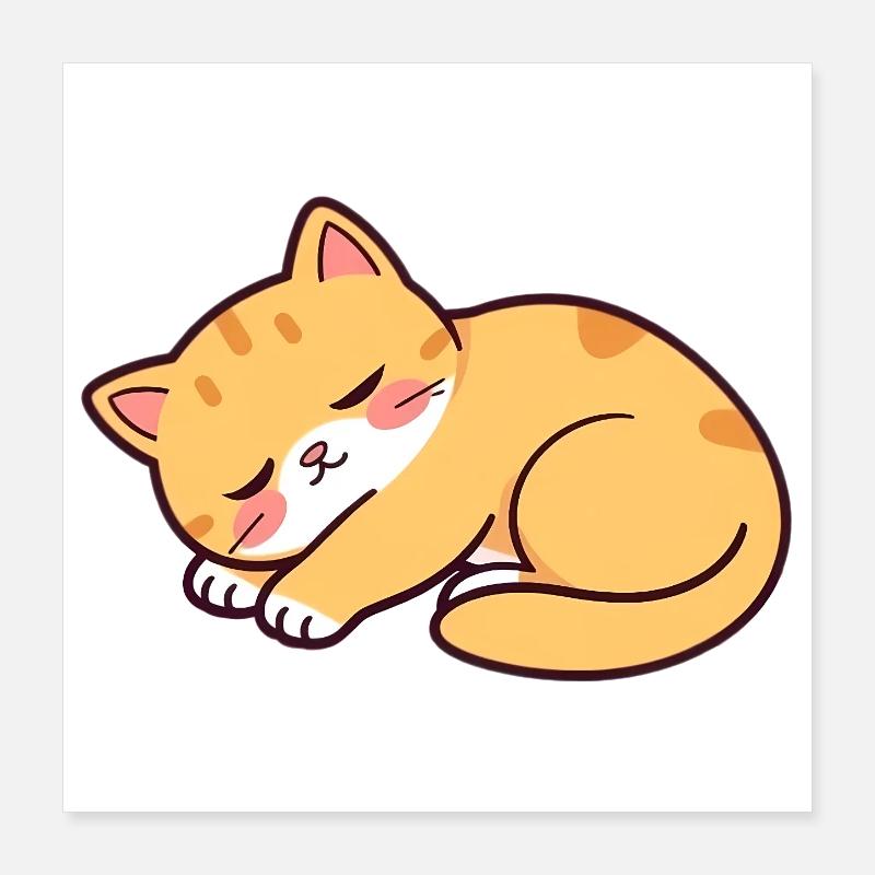 sleeping cat Poster 16" x 16" (40x40 cm)