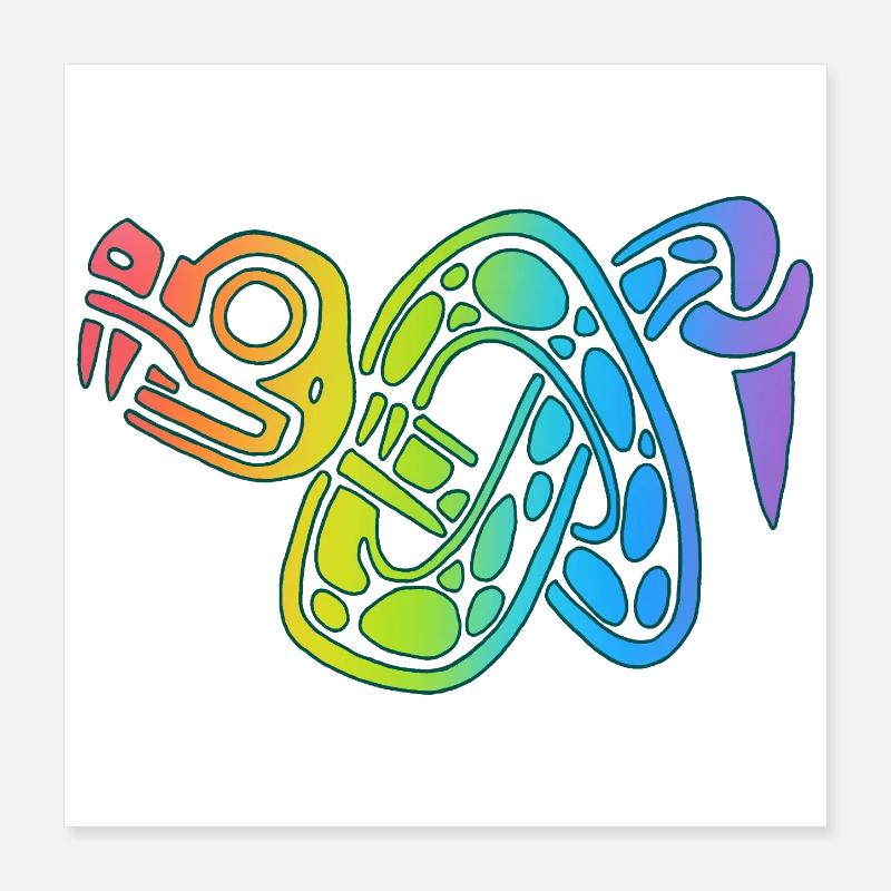 Noeud de serpent multicolore Poster 40 x 40 cm