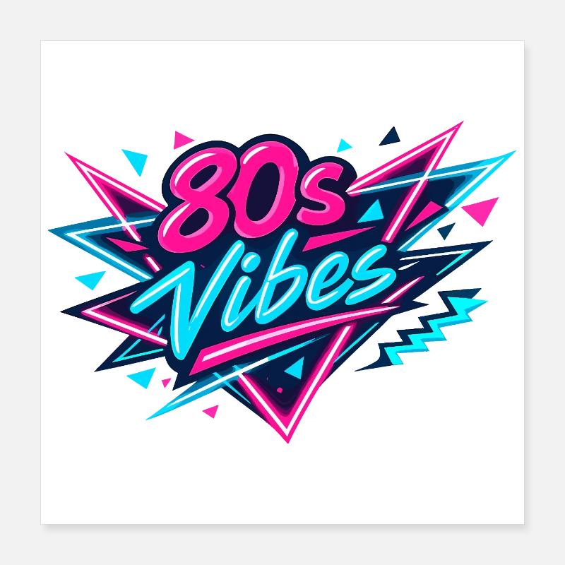 80s Vibes Neon Retro Poster 40x40 cm